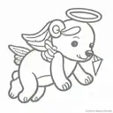 teddy bear angel tattoo design idea