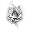 schädel krone rose  tattoo design idea