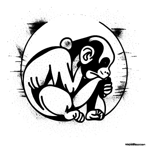 a tattoo dedicated to the band Artic Monkeys of a cold cute monkey in the Arctic tattoo design idea