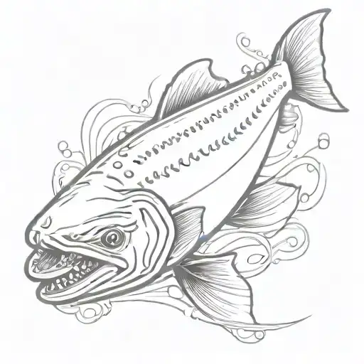 salmon tattoo design idea