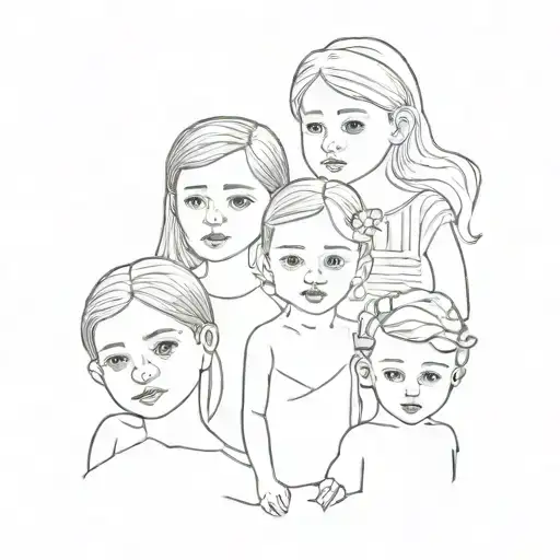 children: Maria, Polina, Valeria tattoo design idea