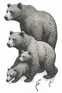 Bear family tattoo design idea