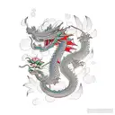 dragón con flores  tattoo design idea