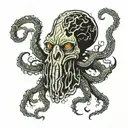 lovecraft style creature tattoo design idea