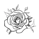 Leaves with a rose tattoo design idea