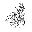 Leaves with a rose tattoo design idea