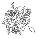 Leaves with roses tattoo design idea