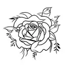 Leaves with roses tattoo design idea