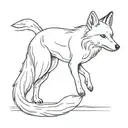Silver Fox in writing running tattoo design idea