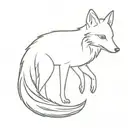 Silver Fox in writing running tattoo design idea