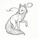 Silver Fox in writing running tattoo design idea
