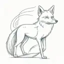 Silver Fox in writing running tattoo design idea