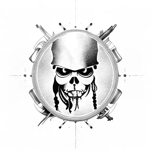 jack sparrow basketball tattoo design idea