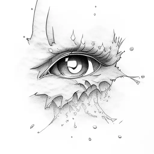 eye-focused manga-style panel tattoo design idea