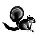 chubby squirrel with tail looks like oak leaf tattoo design idea