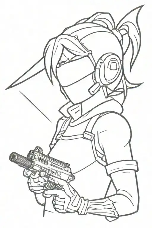 Fortnite theme tattoo design idea