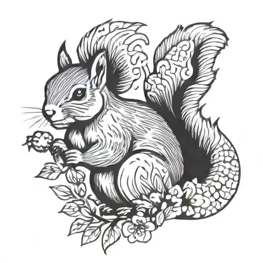 Squirrel tattoo design idea