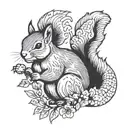 Squirrel tattoo design idea