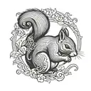 Squirrel tattoo design idea