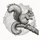 Squirrel tattoo design idea