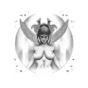 woman warrior  tattoo design idea
