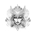 woman warrior  tattoo design idea