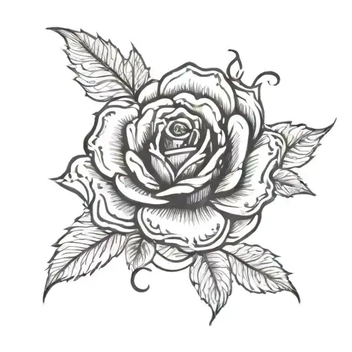 999 rose intertwined tattoo design idea