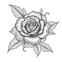 999 rose intertwined tattoo design idea