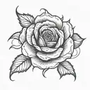 999 rose intertwined tattoo design idea