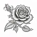 999 rose intertwined tattoo design idea