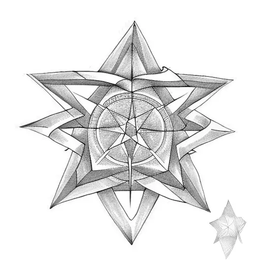 8 point star tattoo design idea