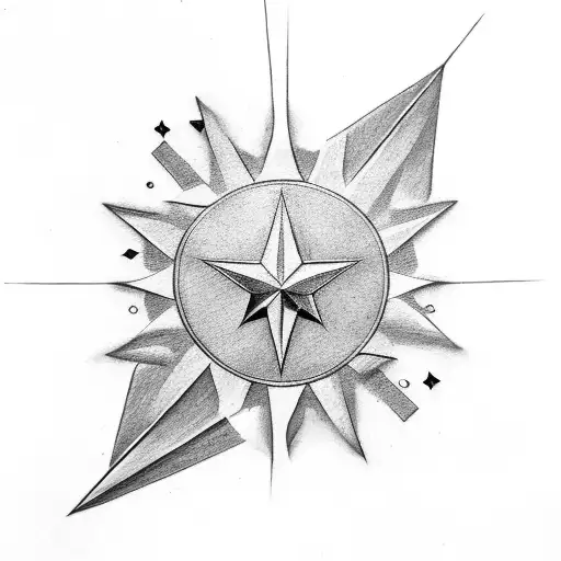 8 point star tattoo design idea