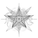 8 point star tattoo design idea