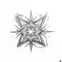 8 point star tattoo design idea