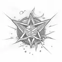 8 point star tattoo design idea