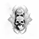 skull and Motor tattoo design idea