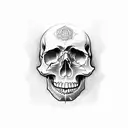 skull and Motor tattoo design idea