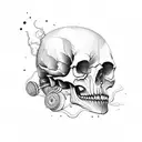 skull and Motor tattoo design idea
