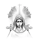 virgin mary and saint juse  tattoo design idea