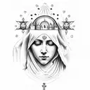 virgin mary and saint juse  tattoo design idea
