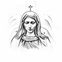 virgin mary and saint juse  tattoo design idea