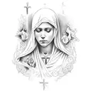 virgin mary and saint juse  tattoo design idea