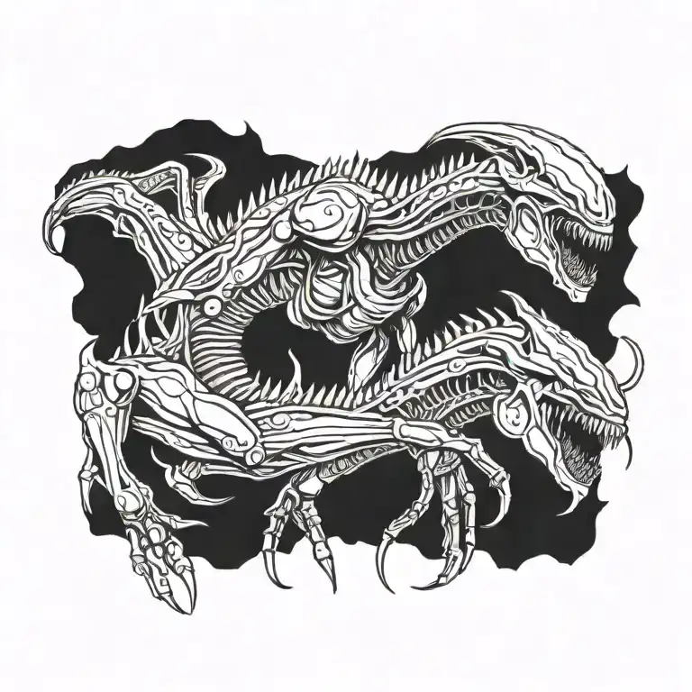 Alien Xenomorph queen tattoo design idea