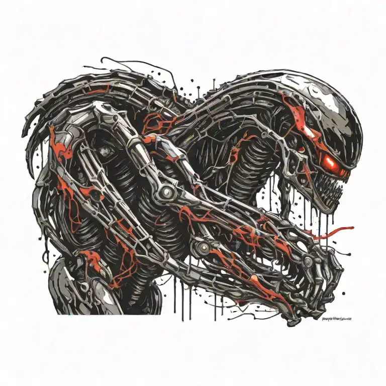 Alien Xenomorph queen tattoo design idea