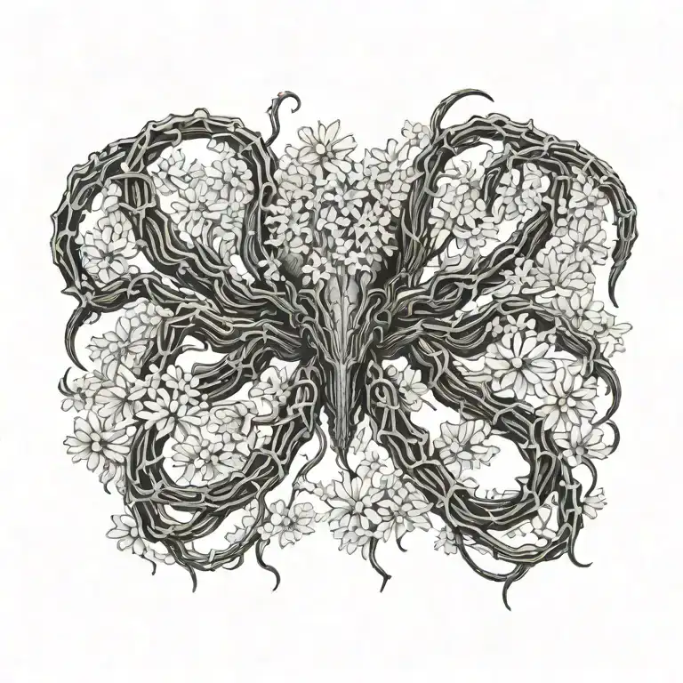 Alien Xenomorph queen Anne's lace tattoo design idea