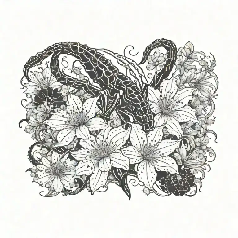 Alien Xenomorph queen Anne's lace tattoo design idea