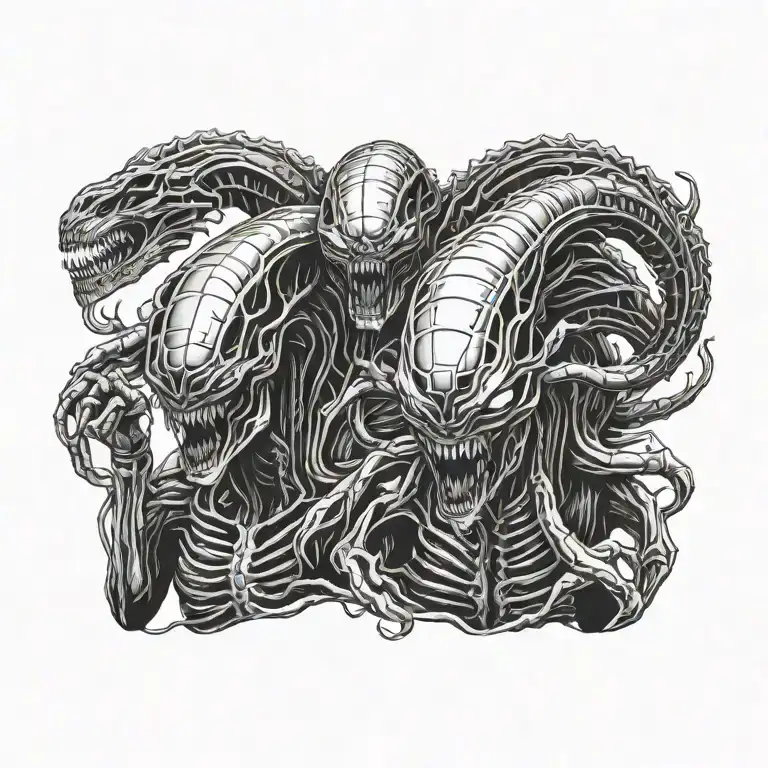 Alien Xenomorph, Evolution tattoo design idea