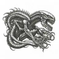 Alien Xenomorph queen tattoo design idea