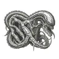 Alien Xenomorph queen tattoo design idea