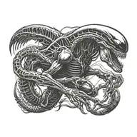 Alien Xenomorph Evolution tattoo design idea